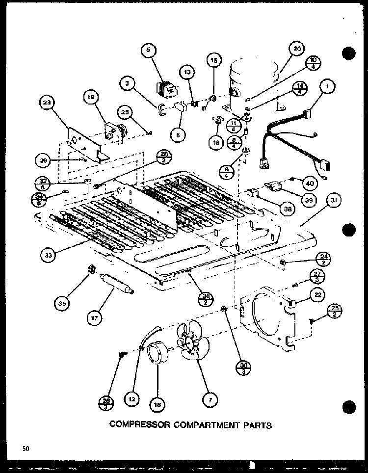 Section 2 Diagram and Parts List for CIC-4H-P7621308W  Amana Refrigerator