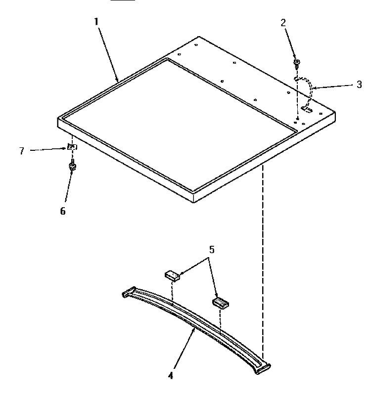 CABINET TOP Diagram and Parts List for  Speed Queen Dryer