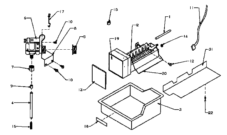 ADD - ON ICE MAKER ASSY Diagram and Parts List for IC2 P3647509W Amana Refrigerator