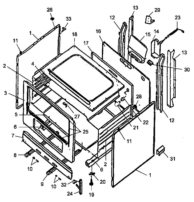 CABINET ASSY Diagram and Parts List for RLS270UL P1142924N Amana Range