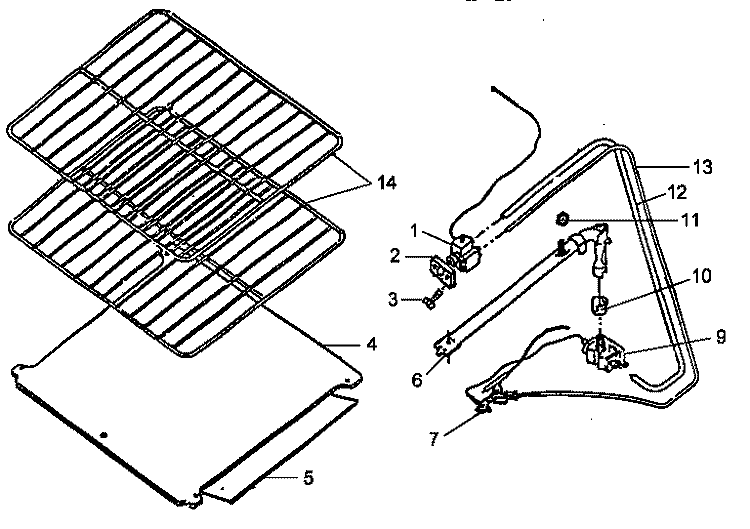OVEN COMPONENTS Diagram and Parts List for RLS270UL P1142924N Amana Range