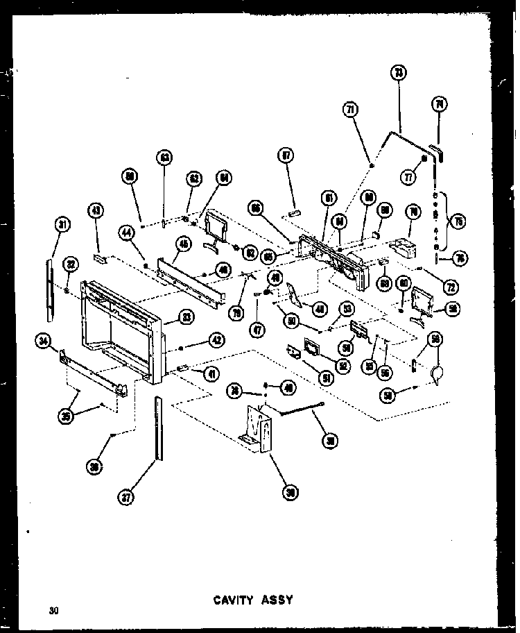 Cavity Assy Diagram and Parts List for SDI22W-C-P60340-74WC  Amana Refrigerator