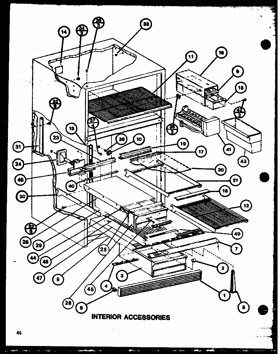 Interior Accessories (tr20j/p7739009w) (tc20j/p7739010w) Diagram and Parts List for TM20J-P7739008W  Amana Refrigerator