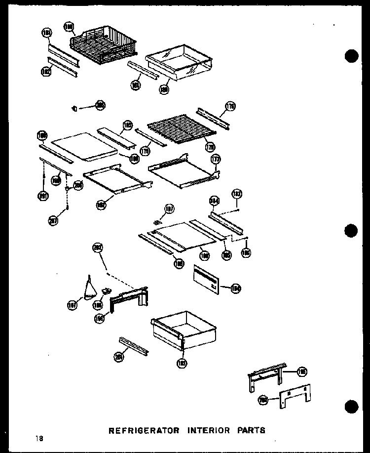 Refrigerator Interior Parts Diagram and Parts List for SDI22N-1-C-P60230-91WC  Amana Refrigerator