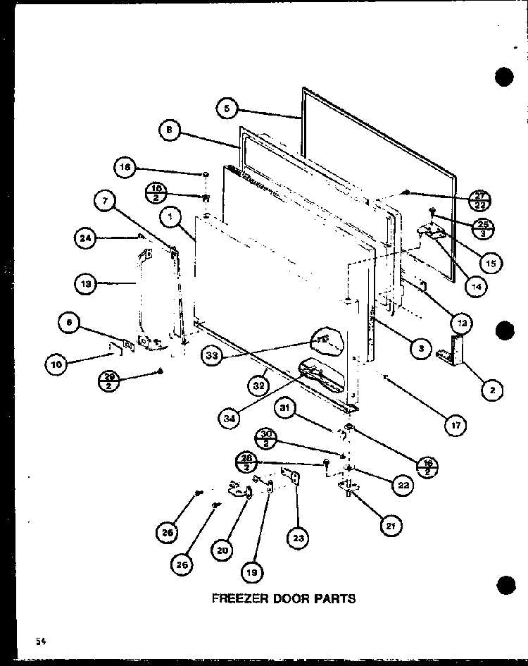 Section 22 Diagram and Parts List for CIC-4H-P7621308W  Amana Refrigerator