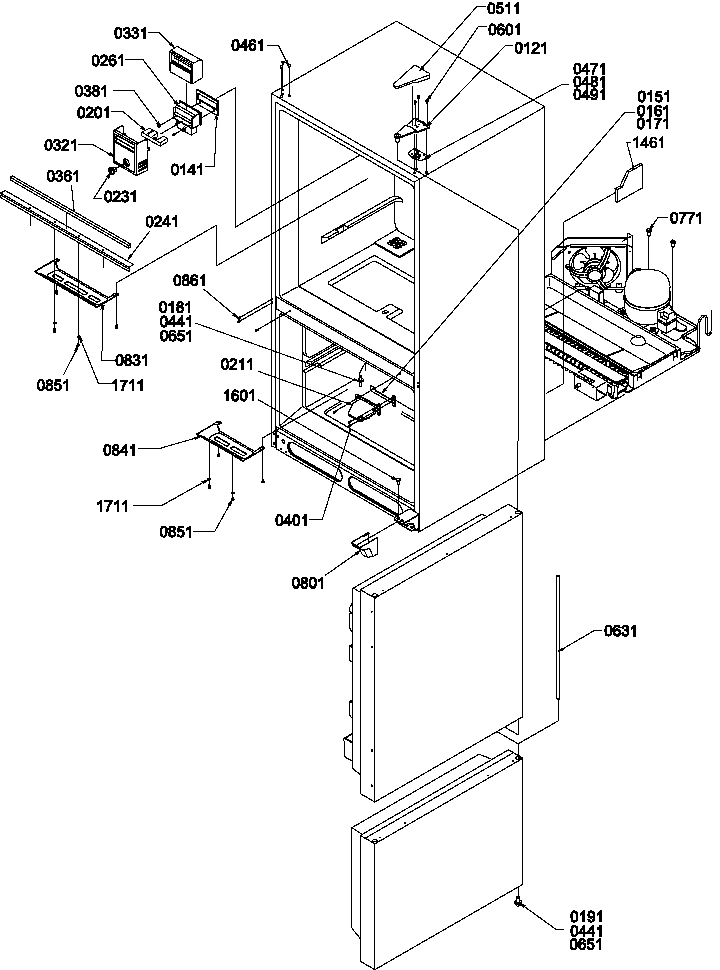 Controls & Light Covers Diagram and Parts List for BX20S5W-P1196507WW  Amana Refrigerator