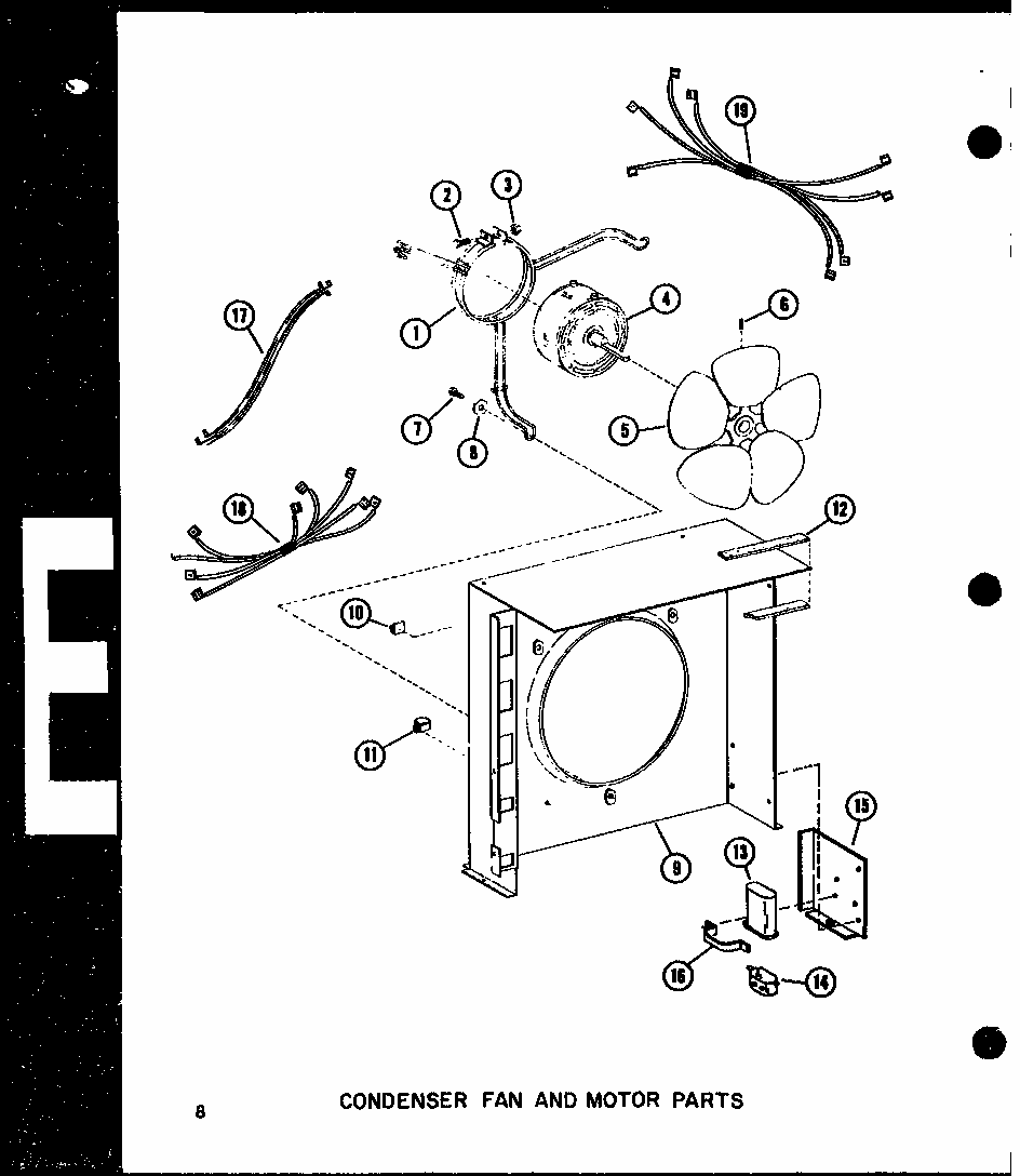Condenser Fan And Motor Parts (erhq24/p55200-49c) (erhq30/p55200-52c) (rhq36/p55200-53c) Diagram and Parts List for RHA48-003 P55201-50C Amana Air Conditioner