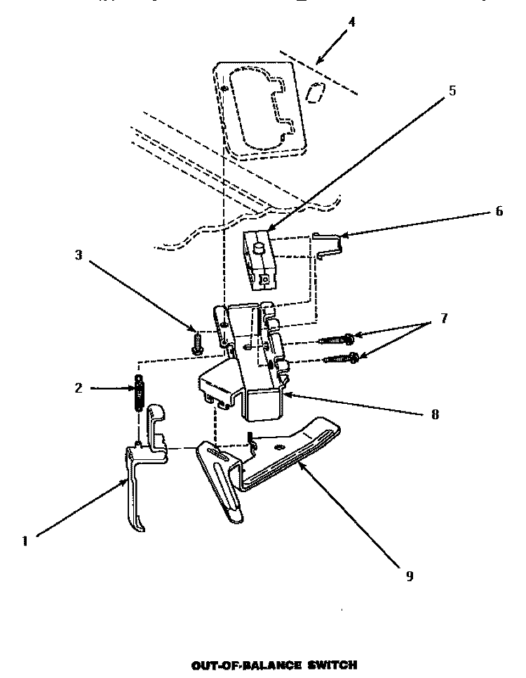 OUT - OF - BALANCE SWITCH Diagram and Parts List for P1163204W L Amana Washer