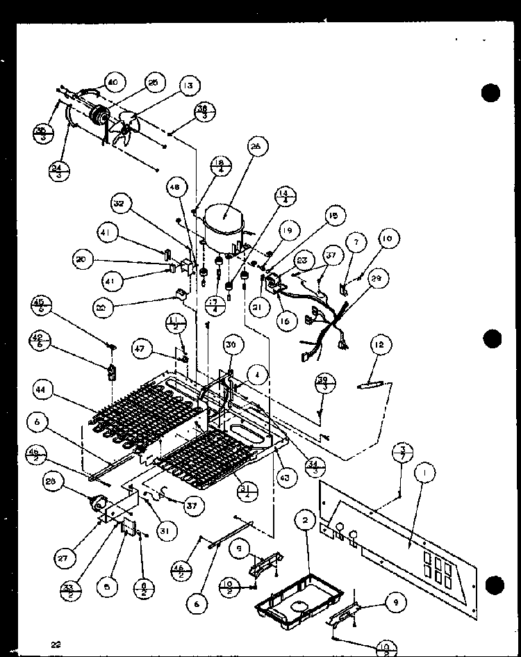 Section 21 Diagram and Parts List for SL22JB-P1116005W  Amana Refrigerator