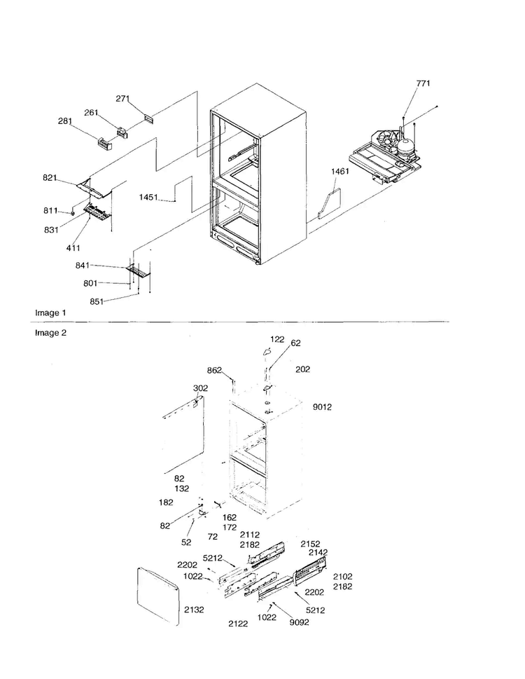 Hinges, Light Covers And Fz Drawers Diagram and Parts List for BRD18V1E-P1326501WB  Amana Refrigerator