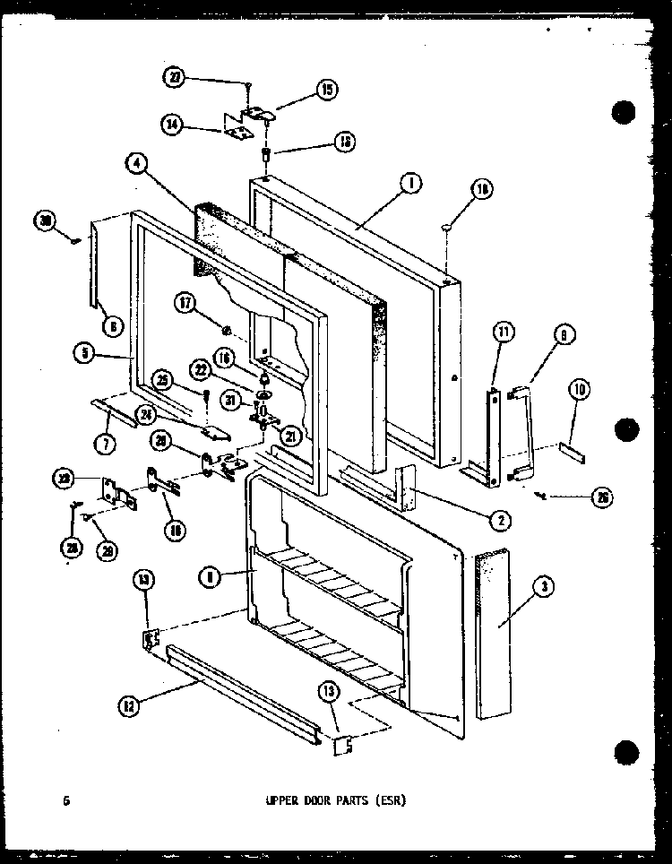 Upper Door Parts Diagram and Parts List for ESR16B-P60303-79W  Amana Refrigerator