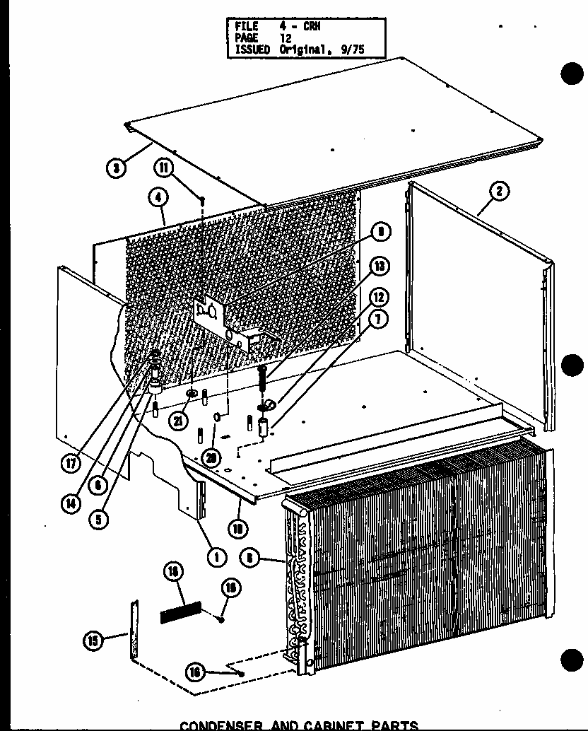Condenser And Cabinet Parts (crh5-1/p55201-25c) Diagram and Parts List for CRH215-1 P55200-19C Amana Air Conditioner
