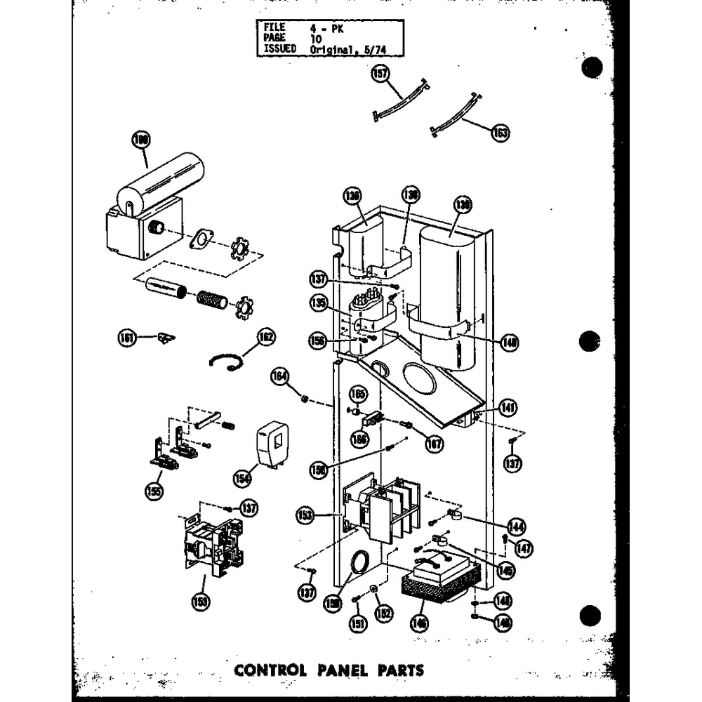 Control Panel Parts 2 Diagram and Parts List for PKE3-3H P54565-7C Amana Air Conditioner