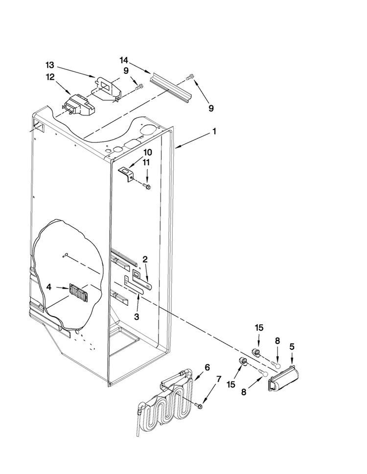 Refrigerator Liner Parts Diagram and Parts List for MSD2550VES03  Maytag Refrigerator