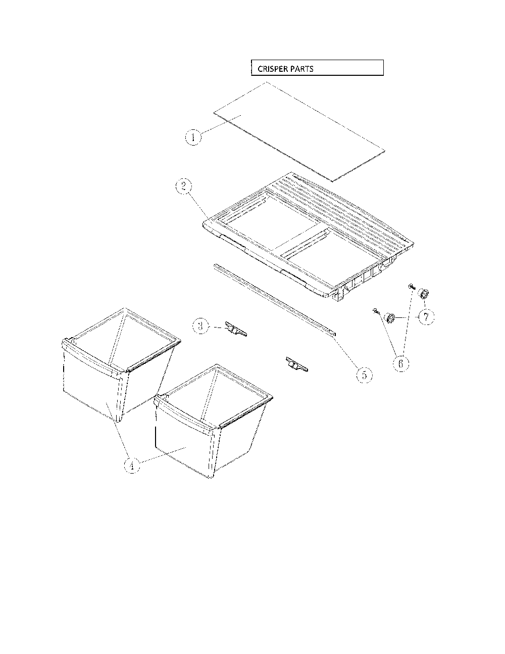 Crisper Parts Diagram and Parts List for 11169339812  Kenmore Refrigerator