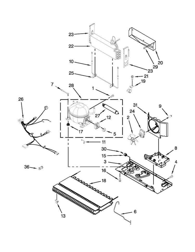 Unit Parts Diagram and Parts List for  Maytag Refrigerator