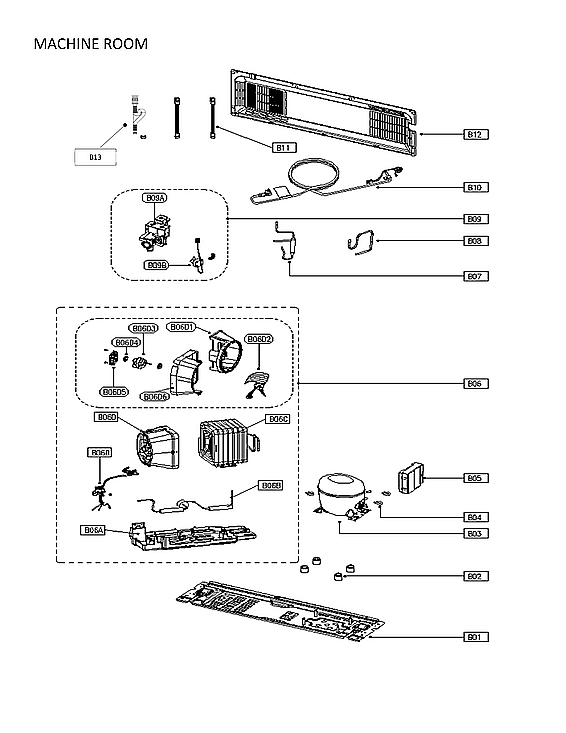 Machine Room Diagram and Parts List for 11175505120  Kenmore Refrigerator