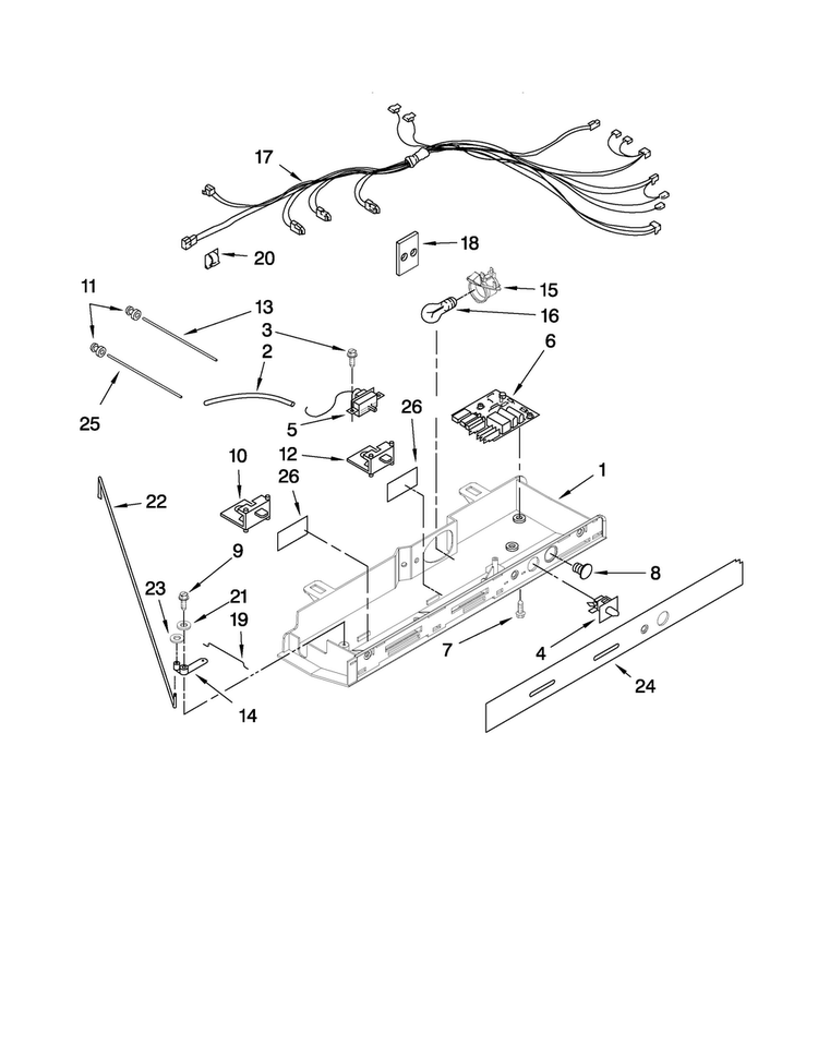 Control Parts Diagram and Parts List for MSD2576VEM01  Maytag Refrigerator