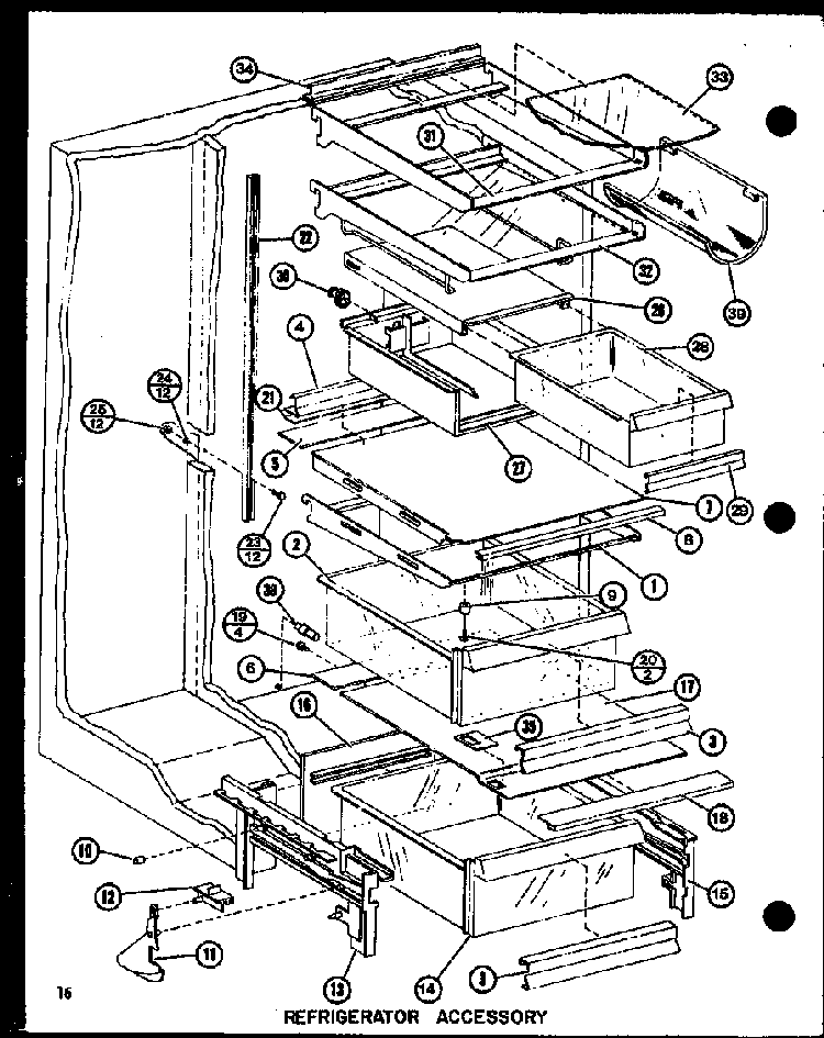 Refrigerator Accessory Diagram and Parts List for SDI22F-L-P7700011WL  Amana Refrigerator