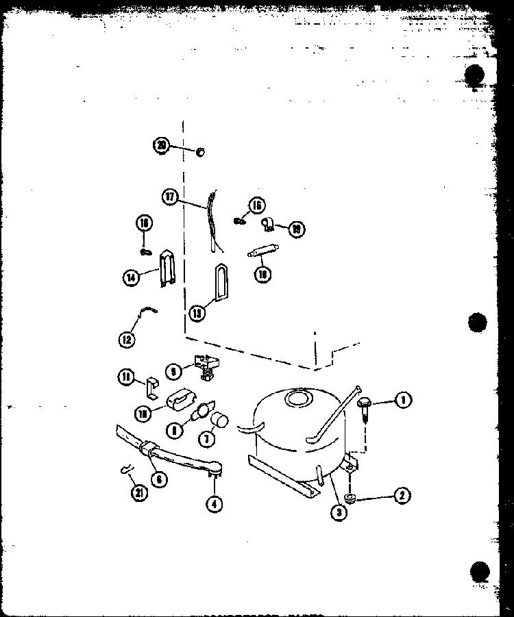 Compressor Parts Diagram and Parts List for U23B-G P60345-52WG Amana Freezer