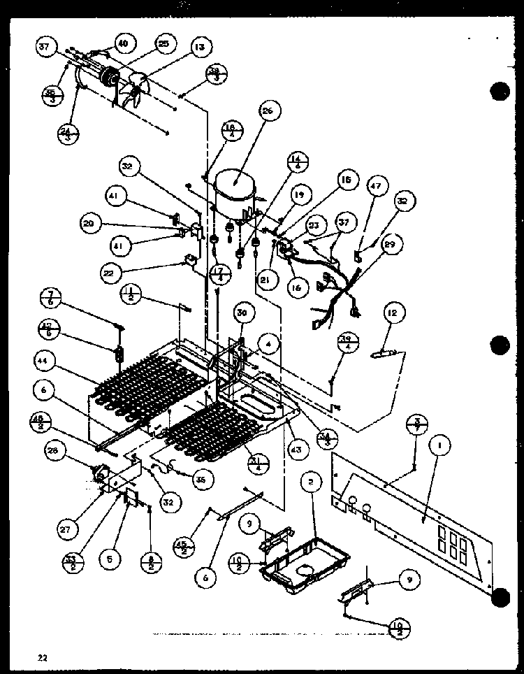 Section 2 Diagram and Parts List for SDB20H-P7836031W  Amana Refrigerator