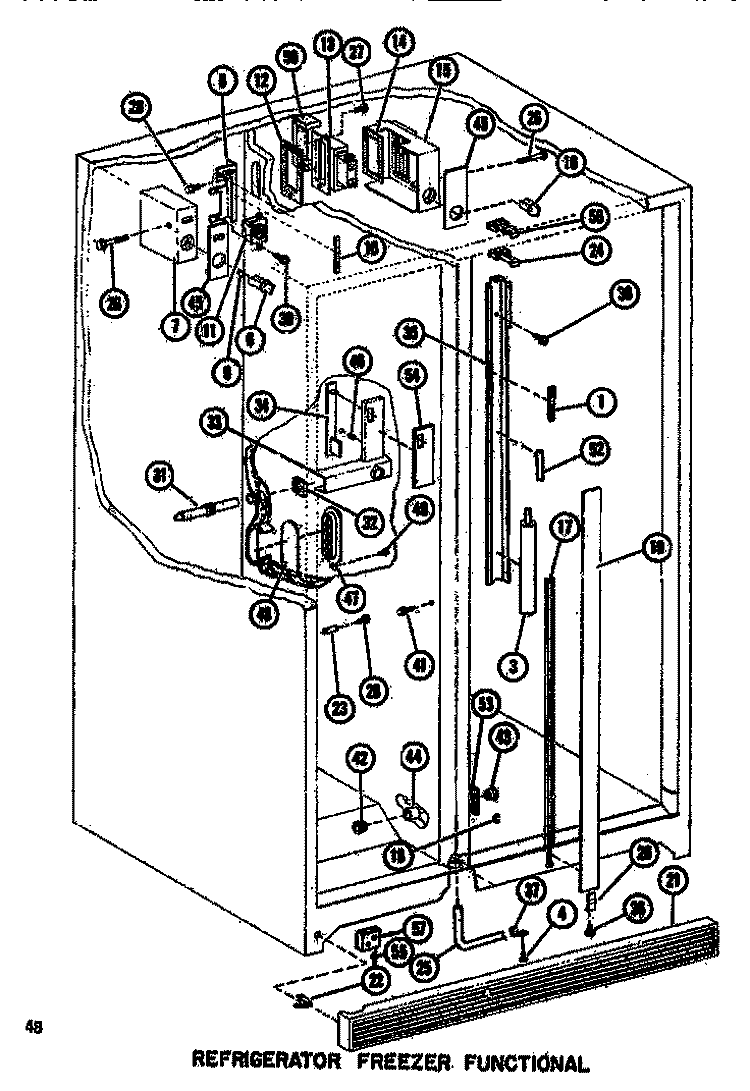 FUNCTIONAL PARTS (REF / FRZ) Diagram and Parts List for SDI525F1 P7540016W Amana Refrigerator