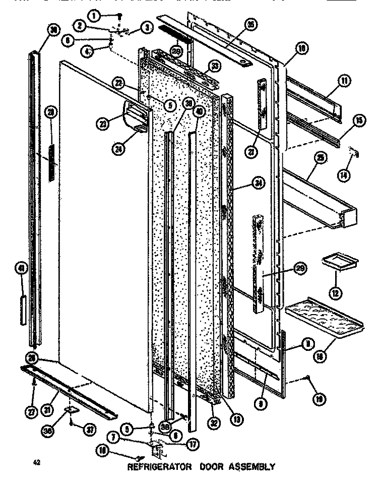 REF DOOR ASSY Diagram and Parts List for SDI525F1 P7642501W Amana Refrigerator