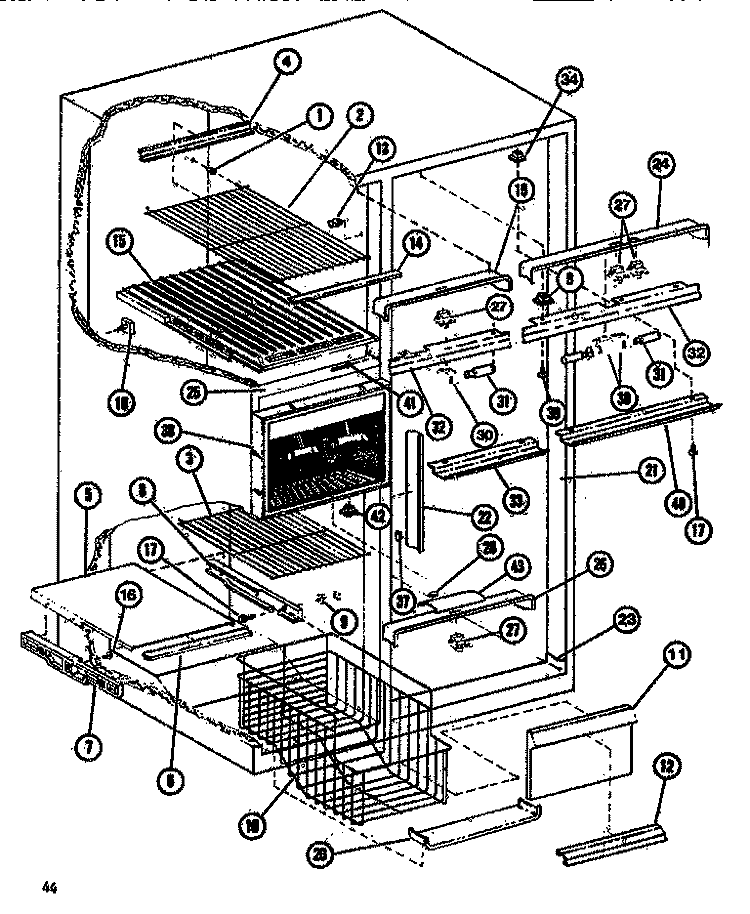Page 4 Diagram and Parts List for SDI525F1 P7642501W Amana Refrigerator