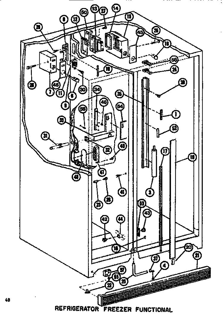FUNCTIONAL PARTS (REF / FRZ) Diagram and Parts List for SDI525F1 P7642501W Amana Refrigerator