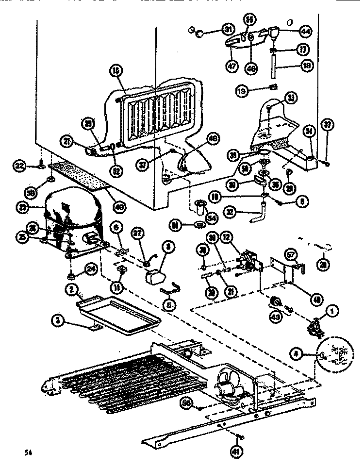 COMPRESSOR ASSY Diagram and Parts List for SDI525F1 P7642501W Amana Refrigerator