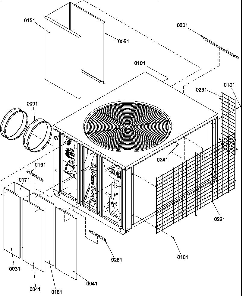 Outer Cabinet Diagram and Parts List for PHD48CO2E P1224305C Amana Air Conditioner