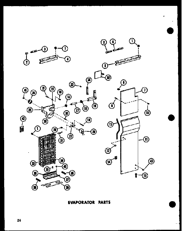 Evaporator Parts Diagram and Parts List for ESR17N-A-P60350-52WA  Amana Refrigerator