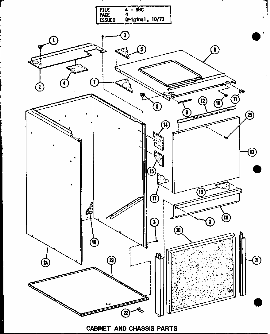 Cabinet And Chasis Parts Diagram and Parts List for VBC-30 P54882-6 Amana Air Conditioner