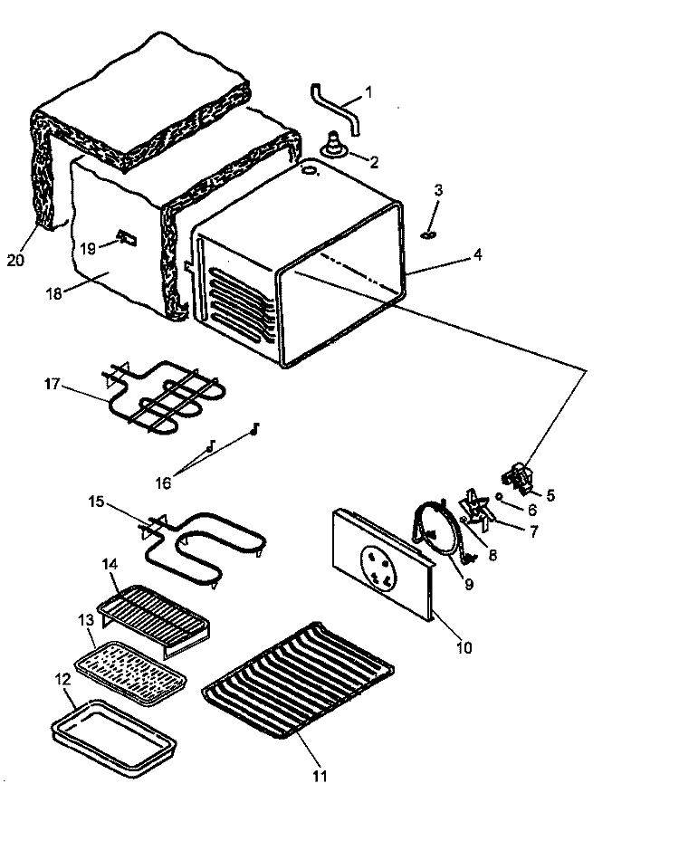 CABINET ASSY Diagram and Parts List for CARC700E P1143410N E Amana Range