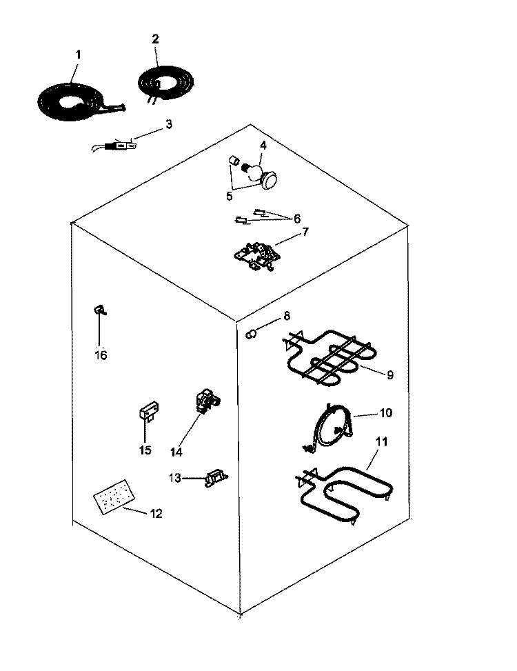 ELECTRICAL COMPONENTS Diagram and Parts List for CARC700E P1143410N E Amana Range