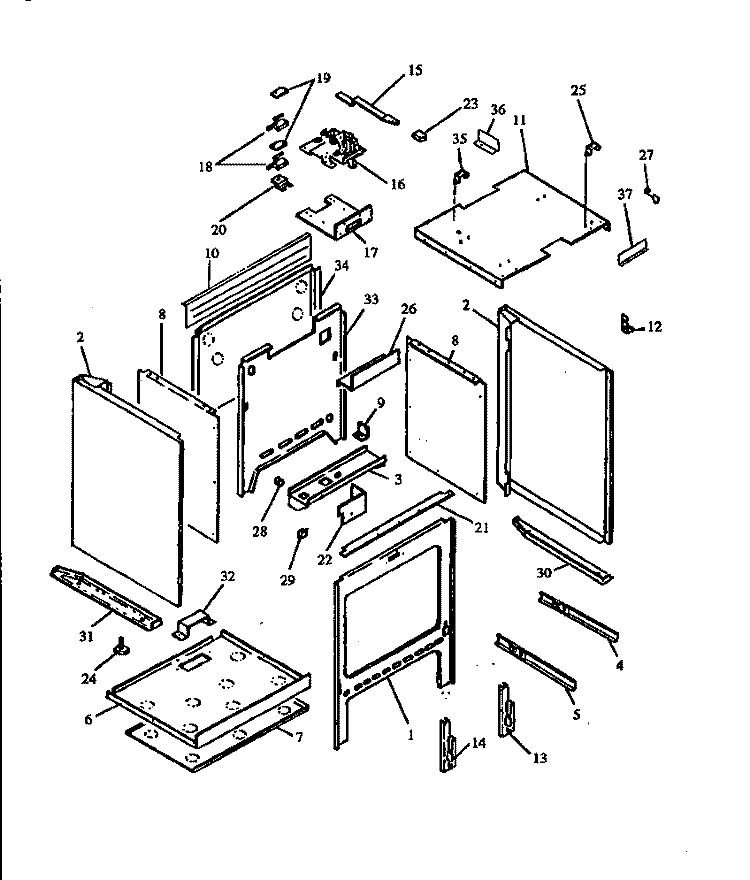 OVEN CAVITY ASSY Diagram and Parts List for RST310UL P1130738N L Amana Range