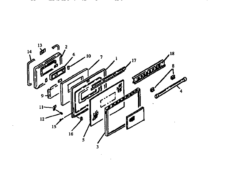 OVEN DOOR Diagram and Parts List for RST310UL P1130738N L Amana Range