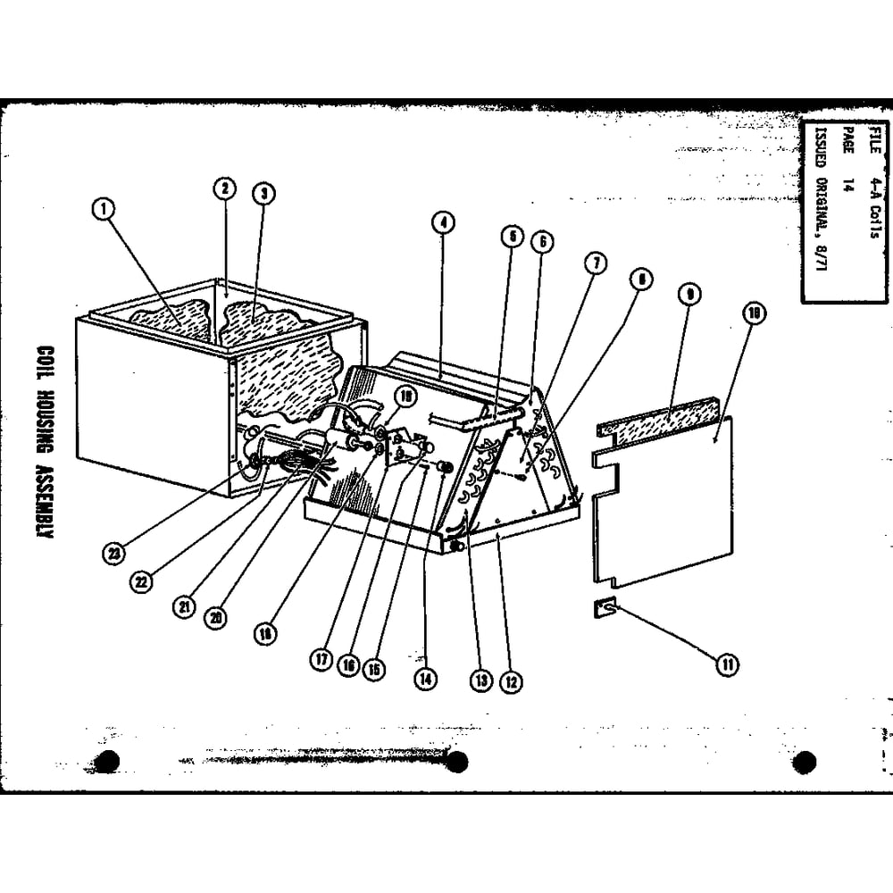 Coil Housing Assembly Diagram and Parts List for EA48XH P52799-5C Amana Air Conditioner