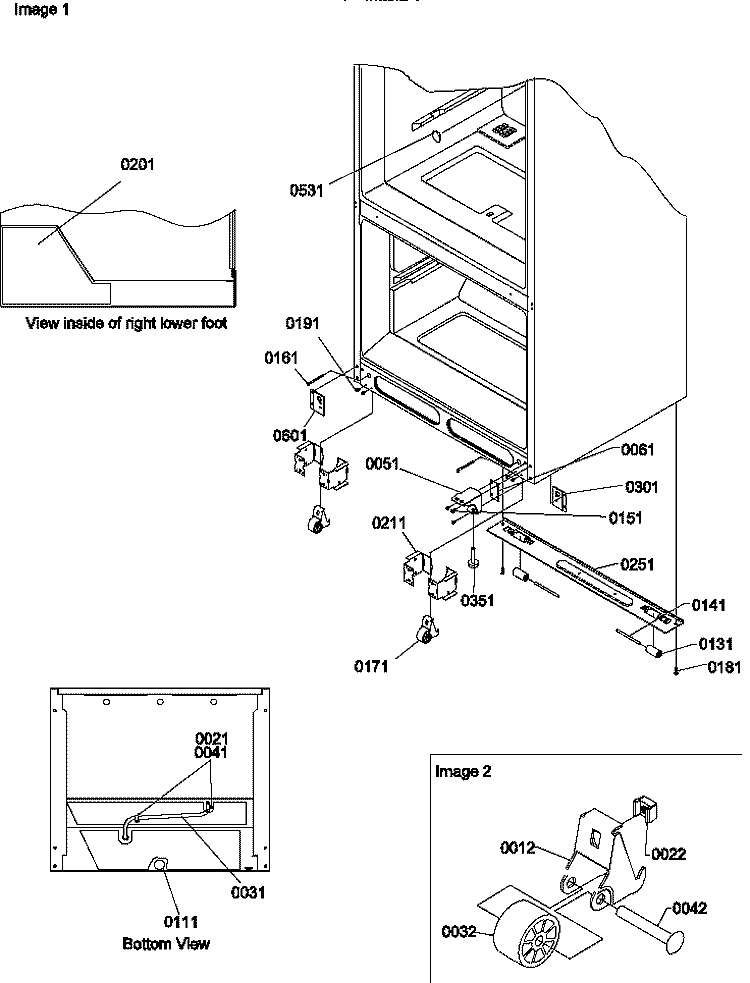 INSULATION & ROLLER ASSY Diagram and Parts List for BX20S5E P1196508W E Amana Refrigerator