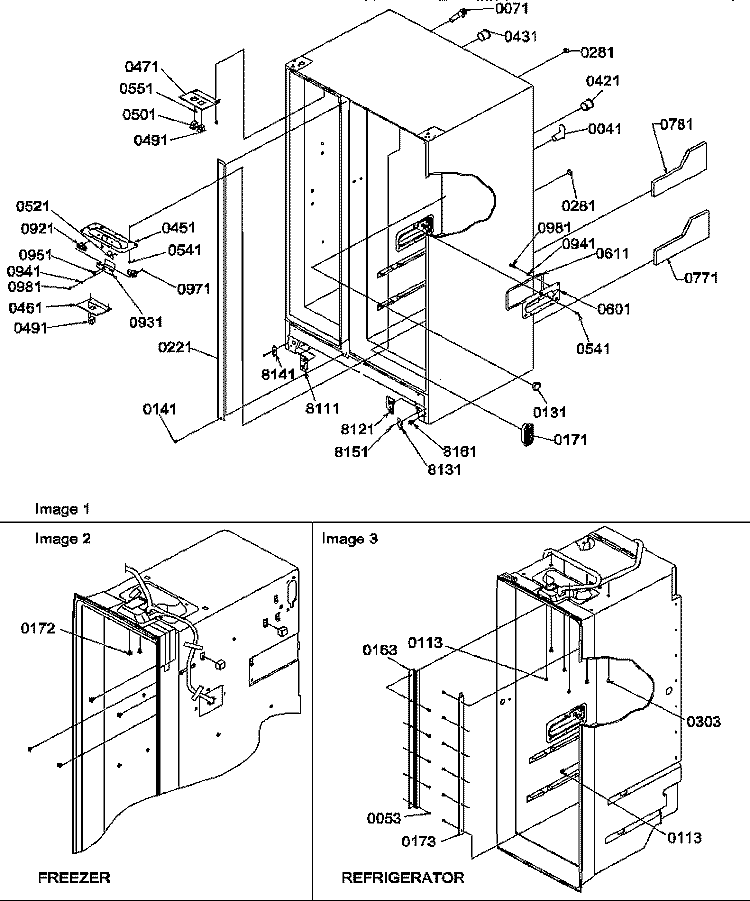 CABINET PARTS Diagram and Parts List for SRD325S5E P1307202W E Amana Refrigerator