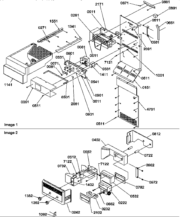 ICE MAKER / CONTROL ASSY Diagram and Parts List for SRD325S5E P1307202W E Amana Refrigerator