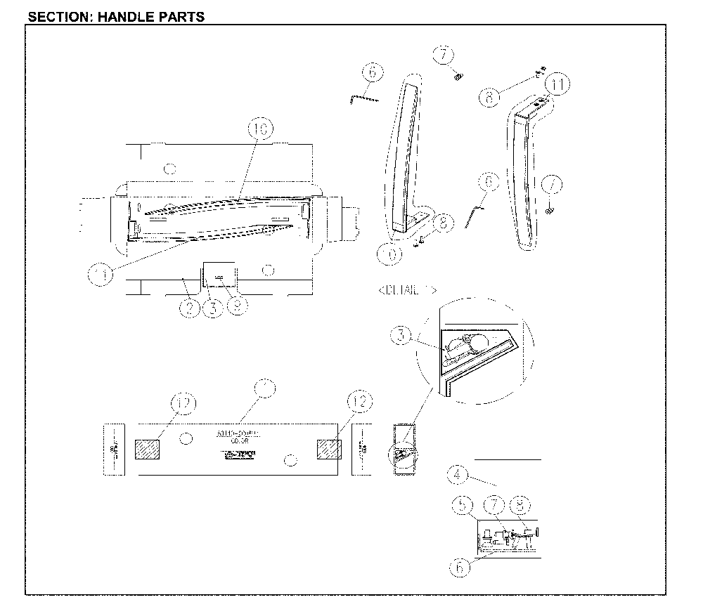 Handle Parts Diagram and Parts List for 11161205713  Kenmore Refrigerator