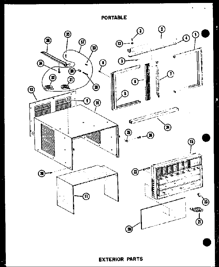 Exterior Parts Diagram and Parts List for 6-SPMW P54972-13R Amana Air Conditioner