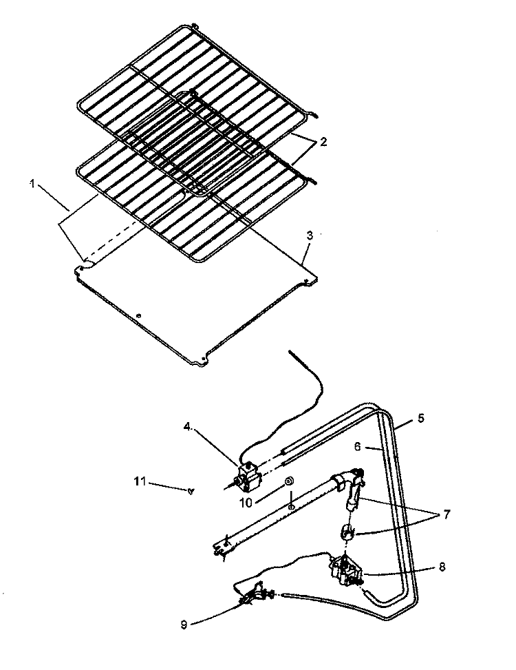 OVEN COMPONENTS Diagram and Parts List for RBP22AA5 P1142760N L Amana Range