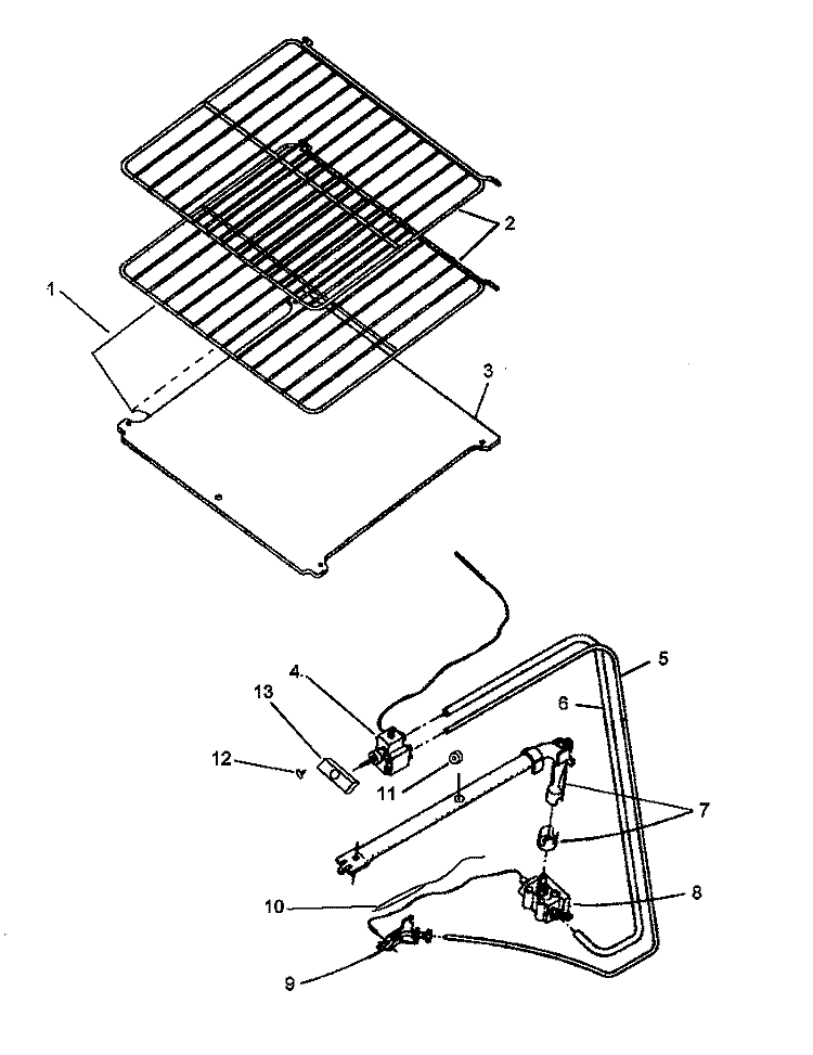 OVEN COMPONENTS Diagram and Parts List for SBK26FX5 P1142174N L Amana Range