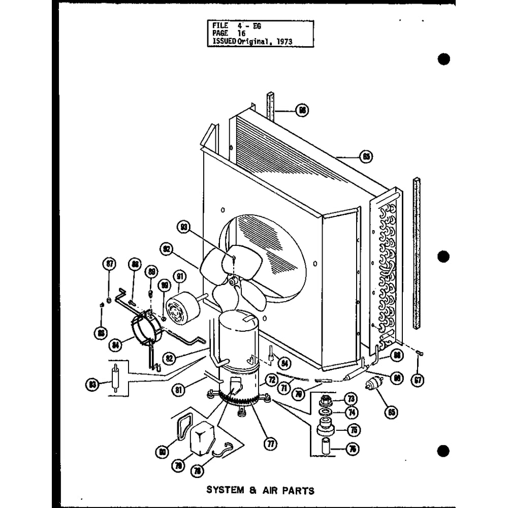 System & Air Parts 6 Diagram and Parts List for EG25,12-1 P54688-9C Amana Air Conditioner