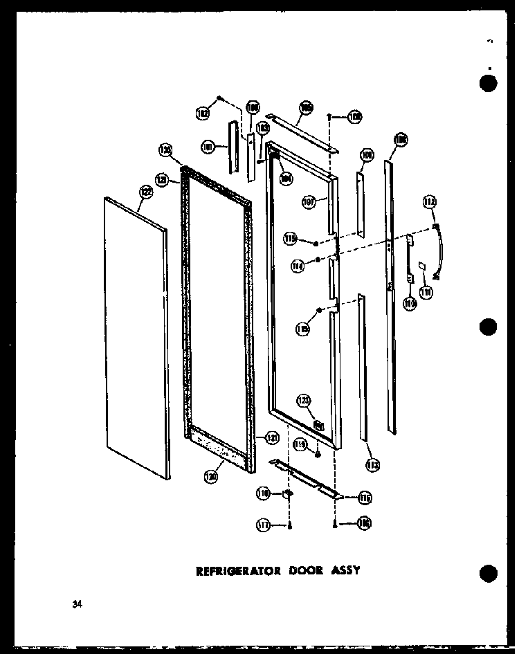 Refrigerator Door Assy Diagram and Parts List for SD19W-P60340-9W  Amana Refrigerator