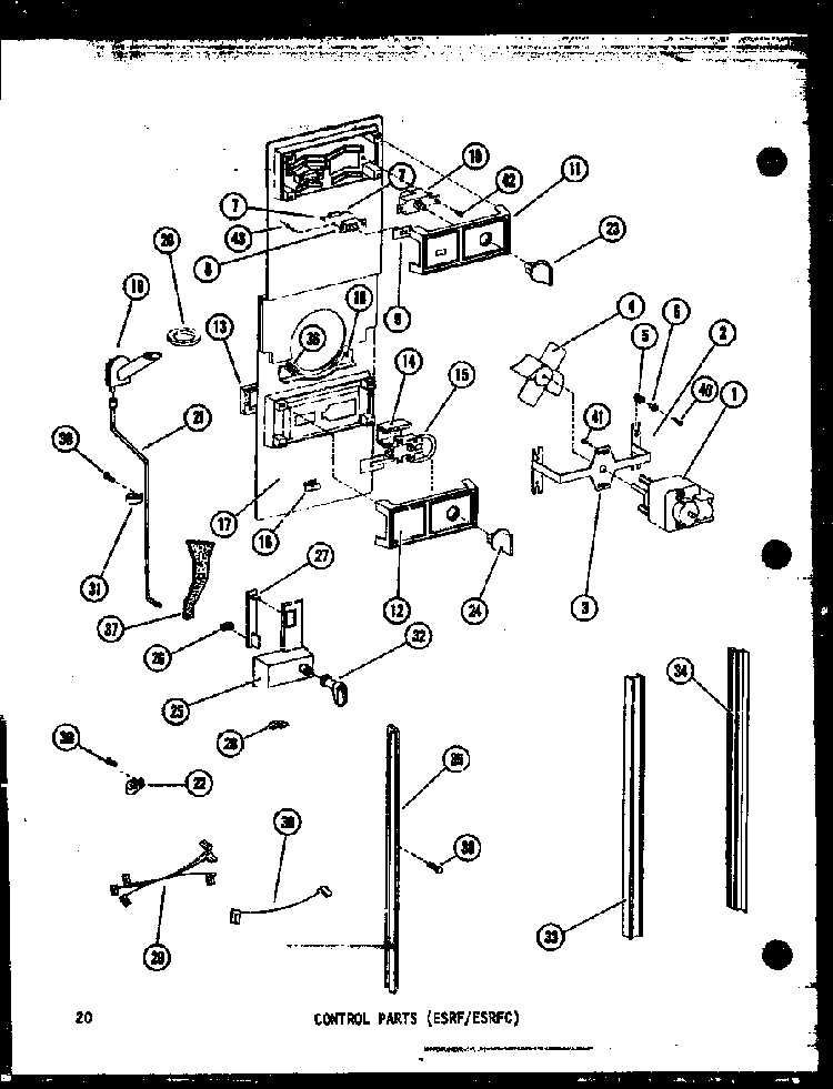 Control Parts Diagram and Parts List for ESR16B-P60303-79W  Amana Refrigerator