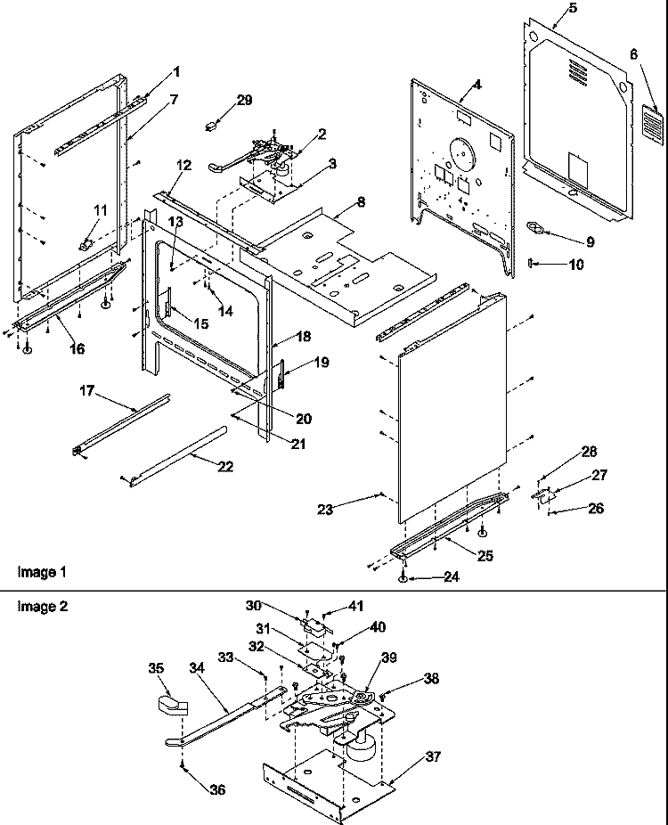 CABINET Diagram and Parts List for ART6110W P1143429N W Amana Range
