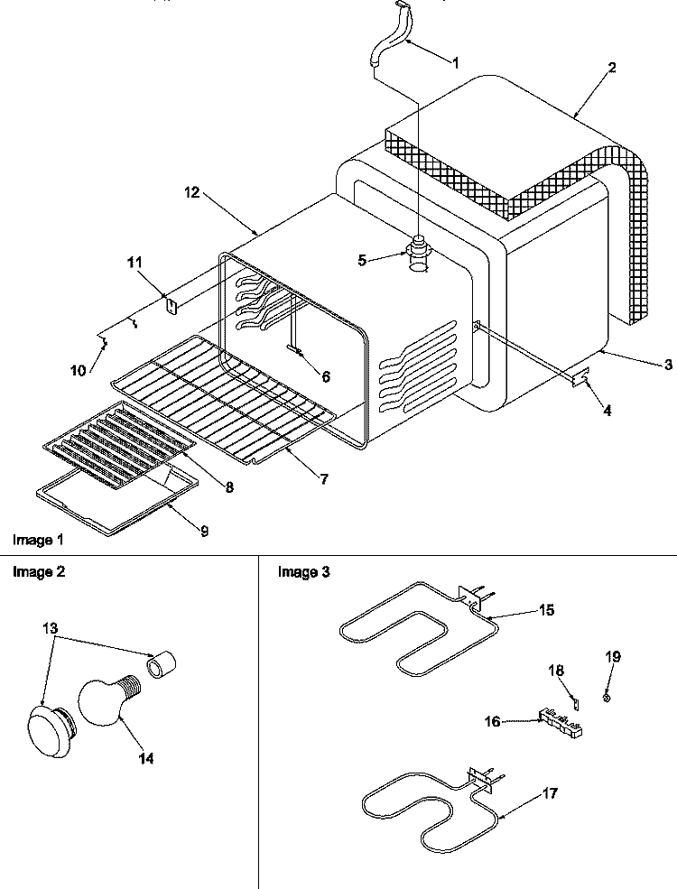 CAVITY Diagram and Parts List for ART6110W P1143429N W Amana Range